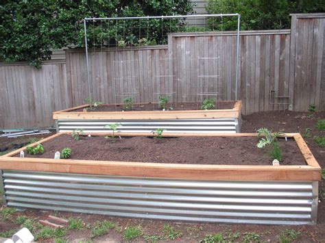 using rusted corrigated metal for garden boxes|corrugated metal garden beds.